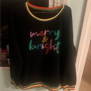 Merry and Bright thin sweatshirt material.